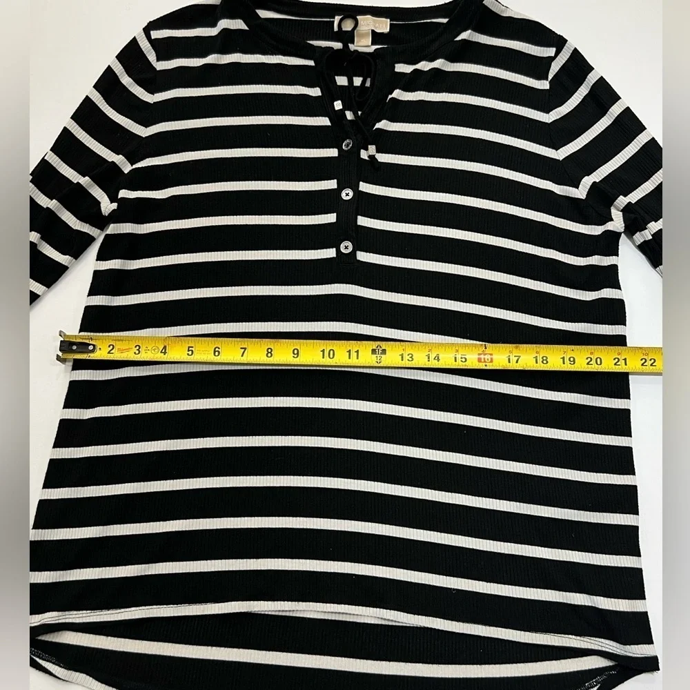 Black and White Striped Women's Top